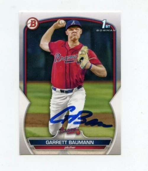 GARRETT BAUMANN SIGNED 2023 BOWMAN DRAFT BASEBALL CARD AUTO
