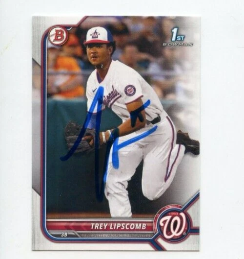 TREY LIPSCOMB SIGNED 2022 BOWMAN DRAFT BASEBALL CARD AUTO