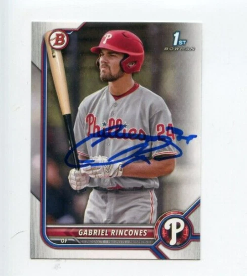 GABRIEL RINCONES SIGNED 2022 BOWMAN DRAFT BASEBALL CARD AUTO