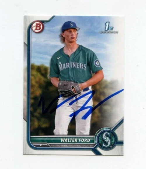 WALTER FORD SIGNED 2022 BOWMAN DRAFT BASEBALL CARD AUTO