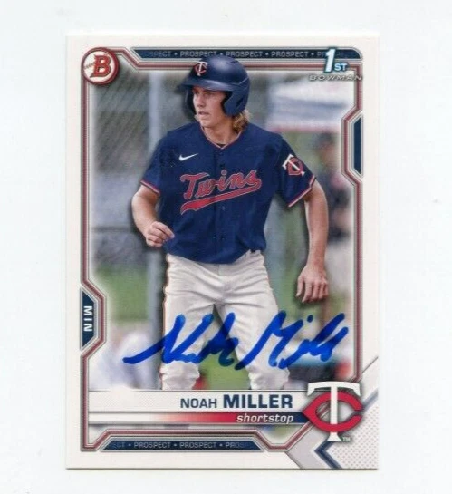 NOAH MILLER SIGNED 2021 BOWMAN DRAFT BASEBALL CARD AUTO