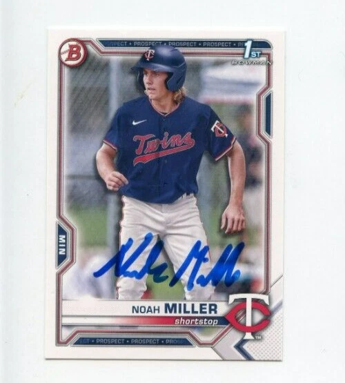 NOAH MILLER SIGNED 2021 BOWMAN DRAFT BASEBALL CARD AUTO