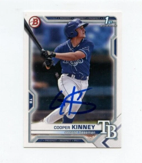 COOPER KINNEY SIGNED 2021 BOWMAN DRAFT BASEBALL CARD AUTO