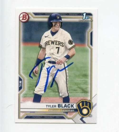 TYLER BLACK SIGNED 2021 BOWMAN DRAFT BASEBALL CARD AUTO