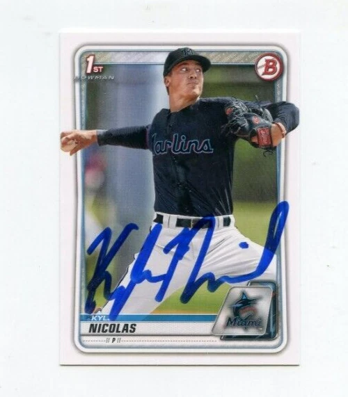 KYLE NICOLAS SIGNED 2020 BOWMAN DRAFT BASEBALL CARD AUTO