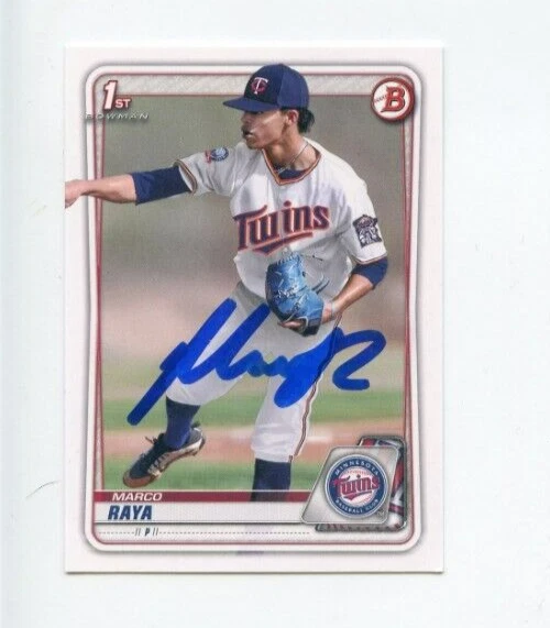 MARCO RAYA SIGNED 2020 BOWMAN DRAFT BASEBALL CARD AUTO