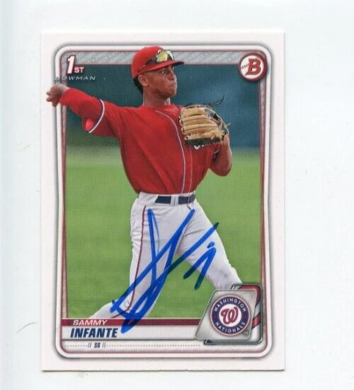SAMMY INFANTE SIGNED 2020 BOWMAN DRAFT BASEBALL CARD AUTO