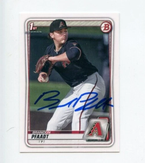 BRANDON PFAADT SIGNED 2020 BOWMAN DRAFT BASEBALL CARD AUTO