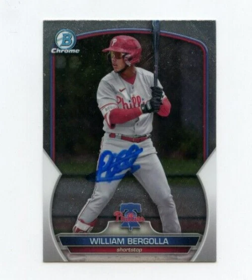 WILLIAM BERGOLLA SIGNED 2023 BOWMAN CHROME CARD AUTO