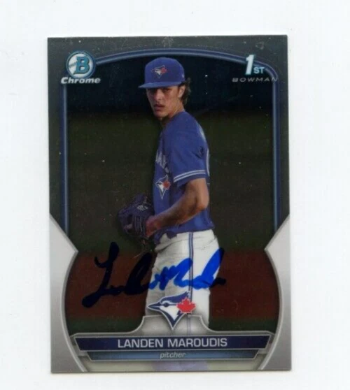 LANDEN MAROUDIS SIGNED 2023 BOWMAN CHROME DRAFT CARD AUTO