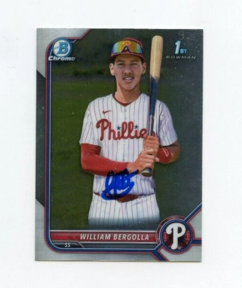 WILLIAM BERGOLLA SIGNED 2022 BOWMAN CHROME CARD AUTO