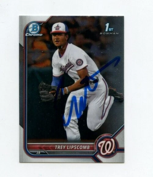 TREY LIPSCOMB SIGNED 2022 BOWMAN CHROME DRAFT CARD AUTO