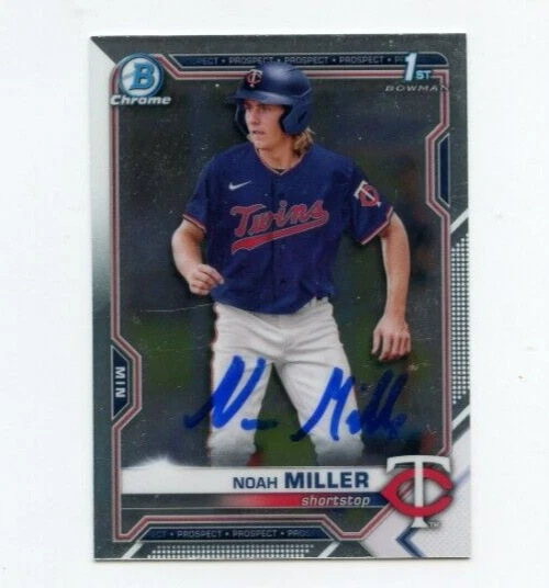 NOAH MILLER SIGNED 2021 BOWMAN CHROME DRAFT CARD AUTO