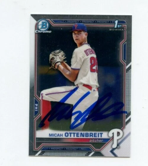 MICAH OTTENBREIT SIGNED 2021 BOWMAN CHROME DRAFT CARD AUTO