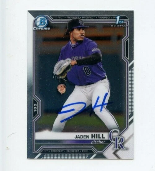 JADEN HILL SIGNED 2021 BOWMAN CHROME DRAFT CARD AUTO