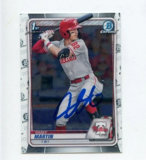 CASEY MARTIN SIGNED 2020 BOWMAN CHROME DRAFT CARD AUTO