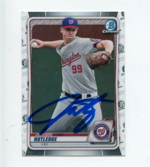 JACKSON RUTLEDGE SIGNED 2020 BOWMAN CHROME DRAFT CARD AUTO
