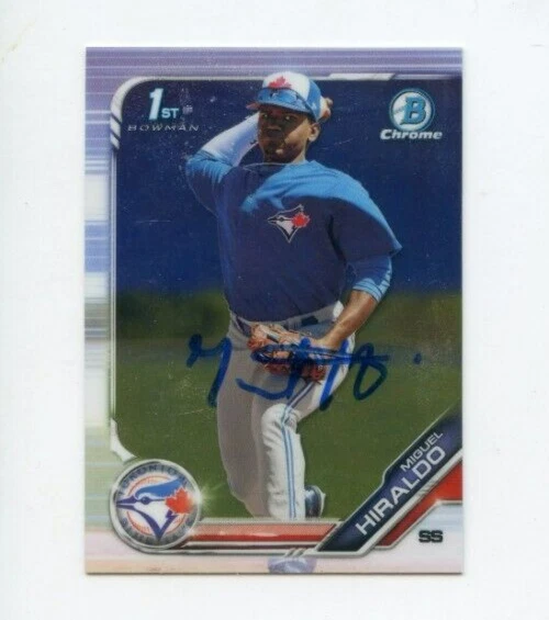MIGUEL HIRALDO SIGNED 2019 BOWMAN CHROME CARD AUTO