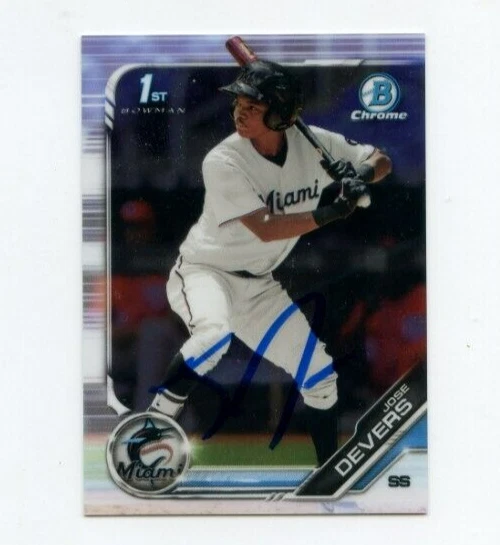JOSE DEVERS SIGNED 2019 BOWMAN CHROME CARD AUTO