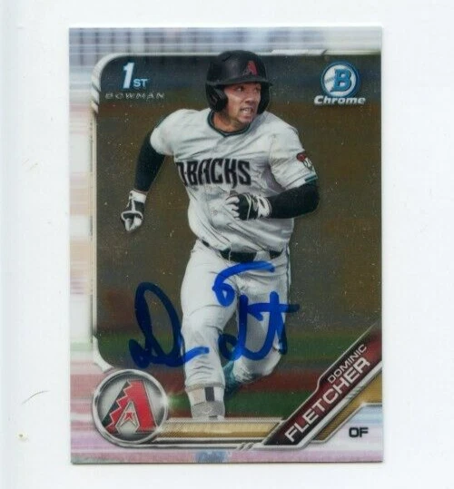 DOMINIC FLETCHER SIGNED 2019 BOWMAN CHROME DRAFT CARD AUTO