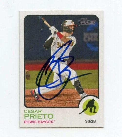 CESAR PRIETO SIGNED 2022 TOPPS HERITAGE MINOR LEAGUE BASEBALL CARD AUTO