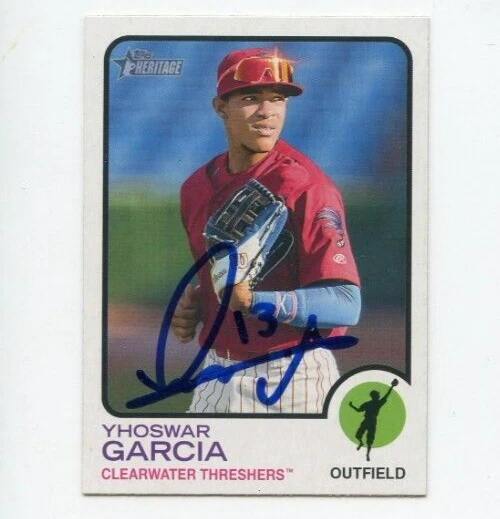 YHOSWAR GARCIA SIGNED 2022 TOPPS HERITAGE MINOR LEAGUE BASEBALL CARD AUTO