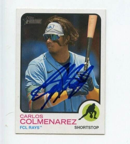 CARLOS COLMENAREZ SIGNED 2022 TOPPS HERITAGE MINOR LEAGUE BASEBALL CARD AUTO