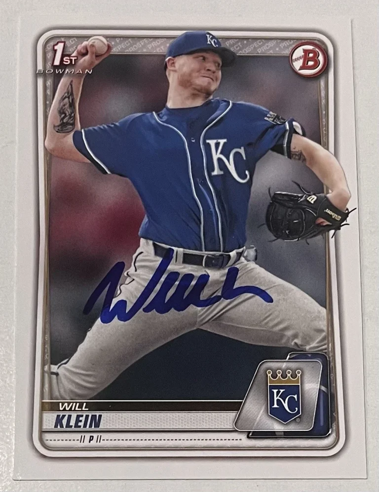 WILL KLEIN SIGNED 2020 BOWMAN DRAFT ROOKIE BASEBALL CARD DODGERS AUTO