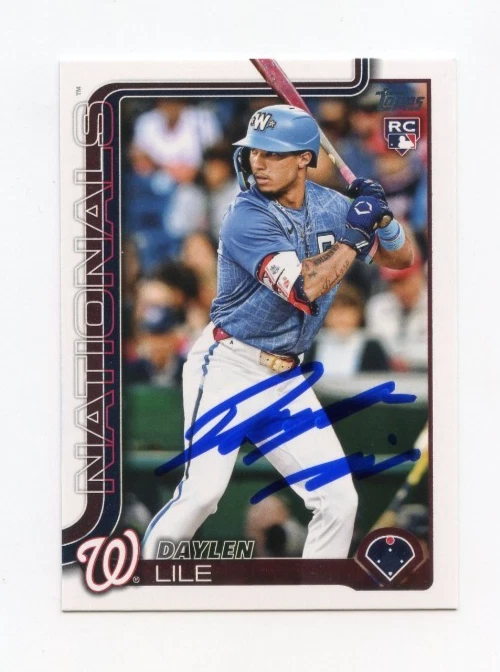 DAYLEN LILE SIGNED AUTOGRAPHED 2025 TOPPS BASEBALL CARD AUTO