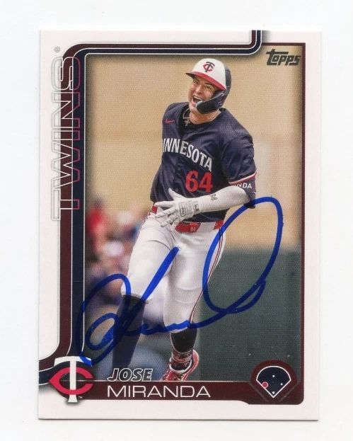 JOSE MIRANDA SIGNED AUTOGRAPHED 2025 TOPPS BASEBALL CARD AUTO