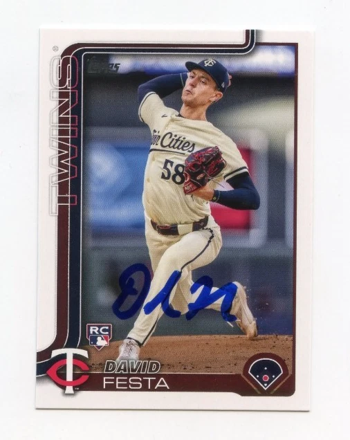 DAVID FESTA SIGNED AUTOGRAPHED 2025 TOPPS BASEBALL CARD AUTO