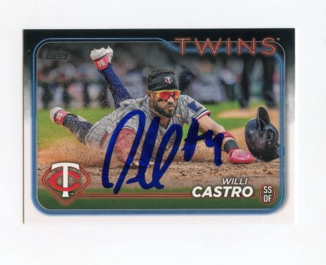 WILLI CASTRO SIGNED AUTOGRAPHED 2024 TOPPS BASEBALL CARD AUTO