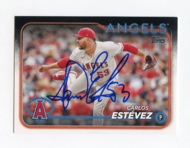 CARLOS ESTEVEZ SIGNED AUTOGRAPHED 2024 TOPPS BASEBALL CARD AUTO