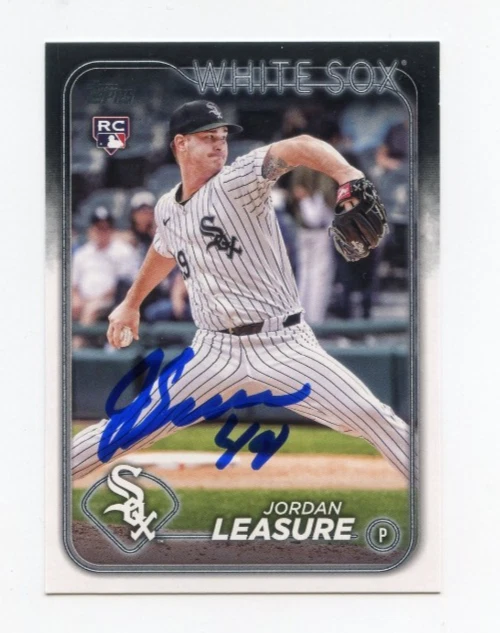 JORDAN LEASURE SIGNED AUTOGRAPHED 2024 TOPPS BASEBALL CARD AUTO