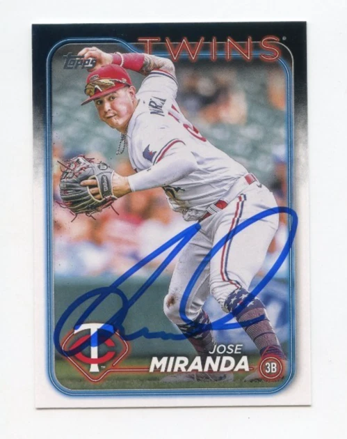 JOSE MIRANDA SIGNED AUTOGRAPHED 2024 TOPPS BASEBALL CARD AUTO