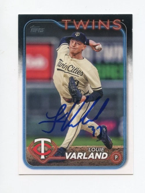 LOUIE VARLAND SIGNED AUTOGRAPHED 2024 TOPPS BASEBALL CARD AUTO