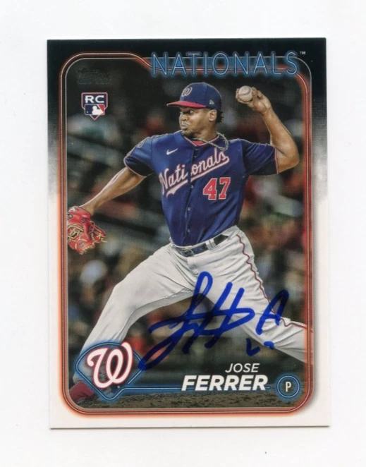 JOSE FERRER SIGNED AUTOGRAPHED 2024 TOPPS BASEBALL CARD AUTO