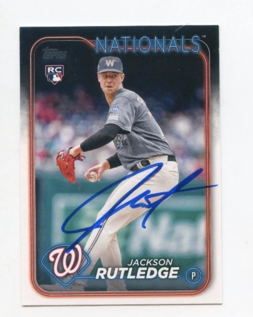 JACKSON RUTLEDGE SIGNED AUTOGRAPHED 2024 TOPPS BASEBALL CARD AUTO