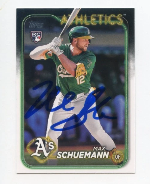 MAX SCHUEMANN SIGNED AUTOGRAPHED 2024 TOPPS BASEBALL CARD AUTO