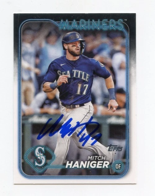 MITCH HANIGER SIGNED AUTOGRAPHED 2024 TOPPS BASEBALL CARD AUTO