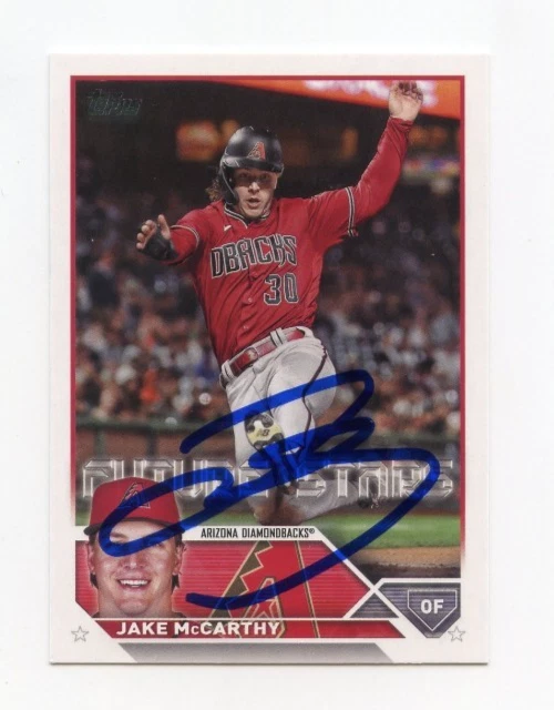 JAKE MCCARTHY SIGNED AUTOGRAPHED 2023 TOPPS BASEBALL CARD AUTO