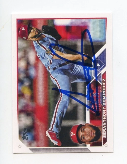 SERANTHONY DOMINGUEZ SIGNED AUTOGRAPHED 2023 TOPPS BASEBALL CARD AUTO