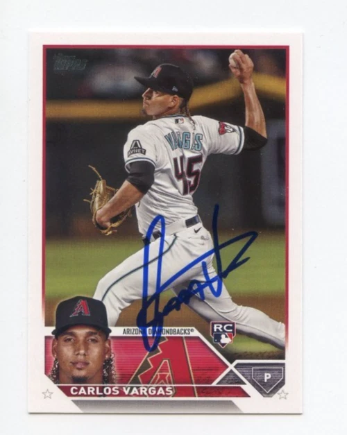 CARLOS VARGAS SIGNED AUTOGRAPHED 2023 TOPPS BASEBALL CARD AUTO