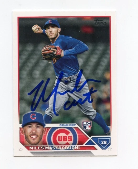 MILES MASTROBUONI SIGNED AUTOGRAPHED 2023 TOPPS BASEBALL CARD AUTO