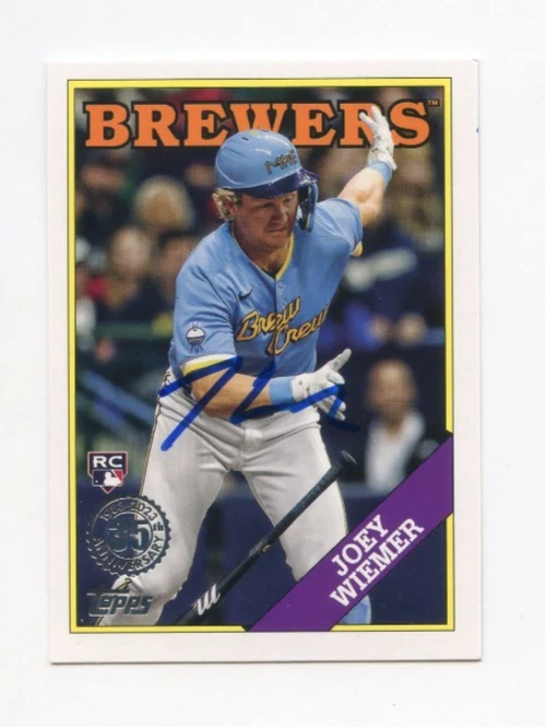 JOEY WIEMER SIGNED AUTOGRAPHED 2023 TOPPS BASEBALL CARD AUTO
