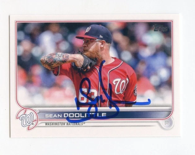SEAN DOOLITTLE SIGNED AUTOGRAPHED 2022 TOPPS BASEBALL CARD AUTO