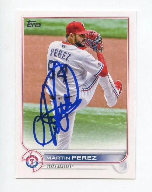 MARTIN PEREZ SIGNED AUTOGRAPHED 2022 TOPPS BASEBALL CARD AUTO
