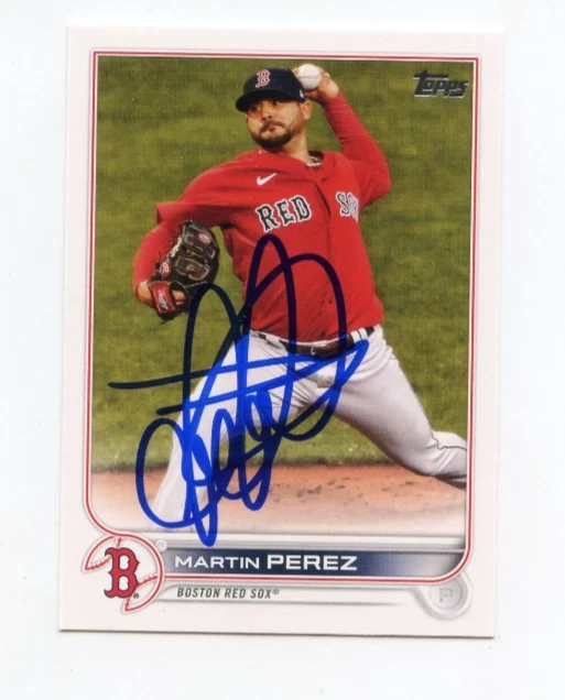 MARTIN PEREZ SIGNED AUTOGRAPHED 2022 TOPPS BASEBALL CARD AUTO