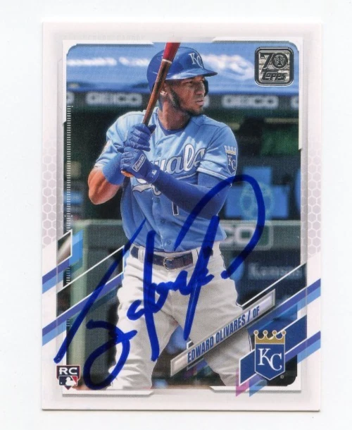 EDWARD OLIVARES SIGNED AUTOGRAPHED 2021 TOPPS BASEBALL CARD AUTO