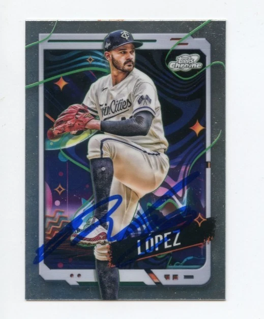 PABLO LOPEZ SIGNED AUTOGRAPHED 2024 TOPPS CHROME COSMIC BASEBALL CARD AUTO